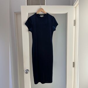 Pinkblush Classic Velvet Navy Midi Dress